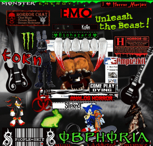 A Poster That Says Emo Unleash The Beast On The Top GIF