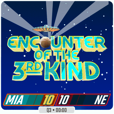 A Poster That Says Encounter Of The 3Rd Kind With A Flying Saucer In The Background GIF