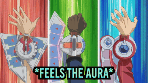 A Poster That Says Feels The Aura In Black GIF