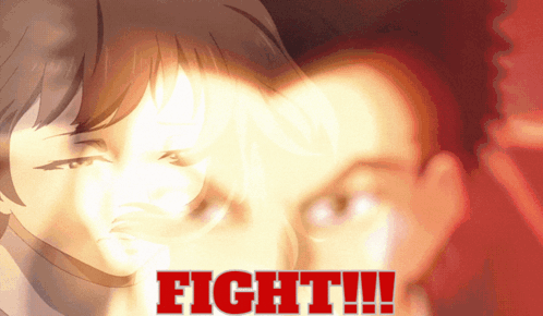 A Poster That Says Fight On It With A Cartoon Character GIF