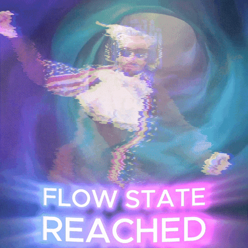 A Poster That Says Flow State Reached With A Man In A Tunnel GIF