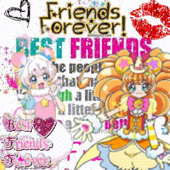 A Poster That Says " Friends Forever " And " Best Friends " GIF
