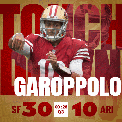 A Poster That Says Garoppolo Sf30 10 Ari GIF