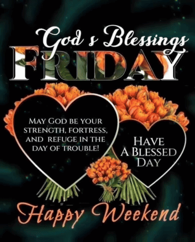 A Poster That Says " God 'S Blessings Friday " GIF