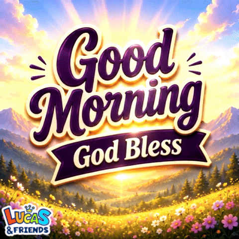 A Poster That Says Good Morning God Bless Lucas And Friends GIF