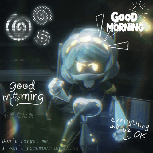 a poster that says good morning with a robot