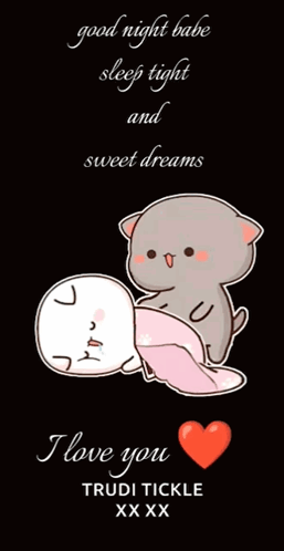 A Poster That Says Good Night Babe Sleep Tight Sweet Dreams GIF