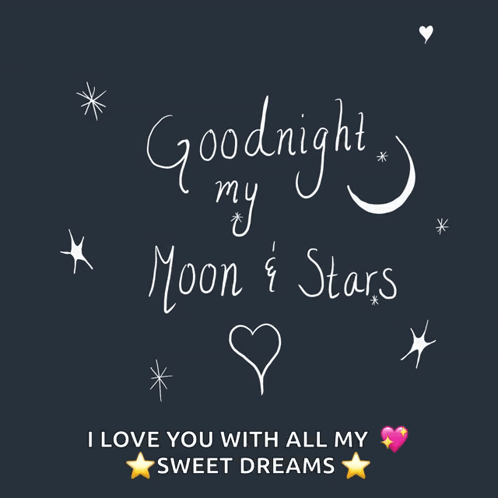 A Poster That Says Goodnight My Moon And Stars On It GIF