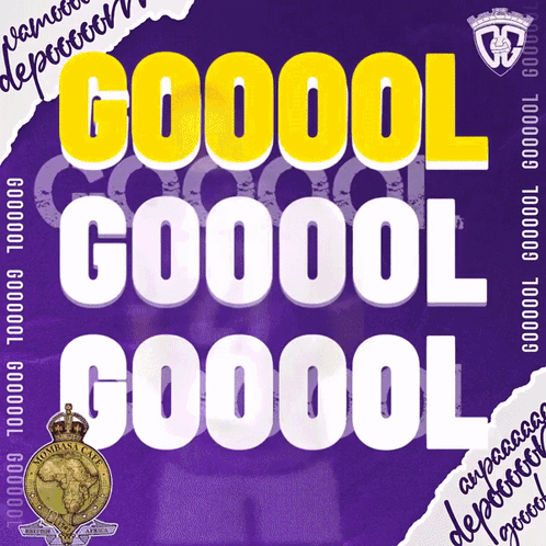 a poster that says goool goool goool on a purple background