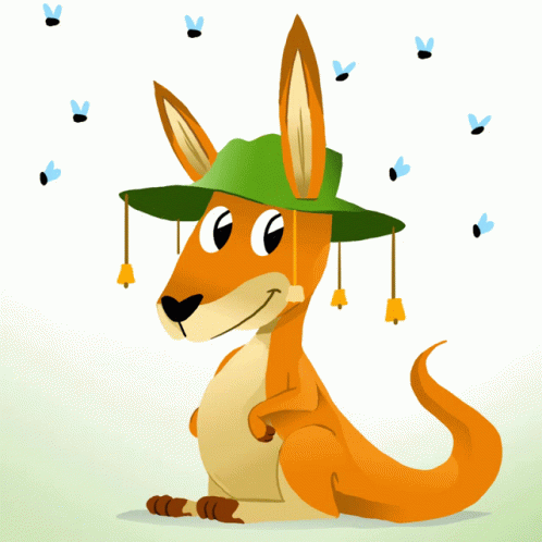 A Poster That Says Happy Australia Day In Green And Orange GIF