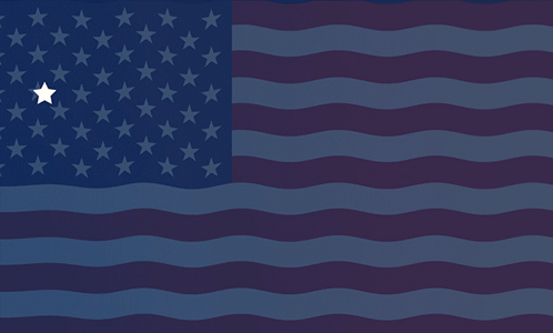 A Poster That Says Happy Columbus Day With An American Flag Behind It GIF