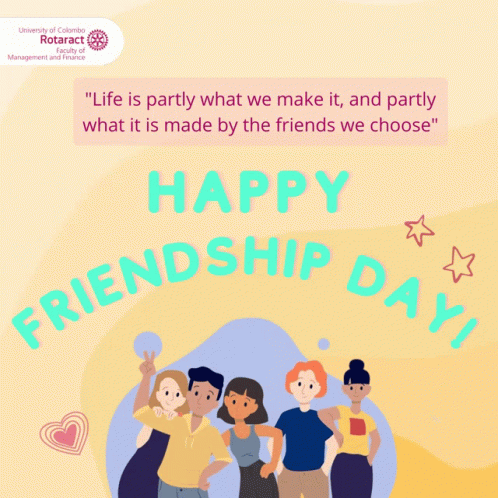 A Poster That Says Happy Friendship Day GIF