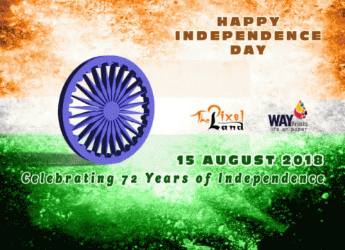 a poster that says happy independence day and celebrates 72 years of independence
