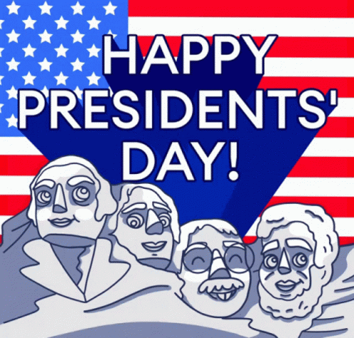 A Poster That Says Happy Presidents Day GIF