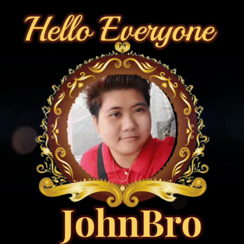 A Poster That Says Hello Everyone John Bro With A Picture Of A Woman GIF