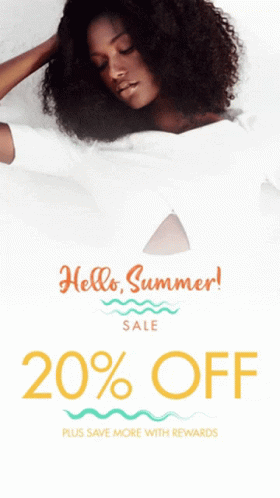 A Poster That Says Hello Summer Sale And 20 % Off GIF