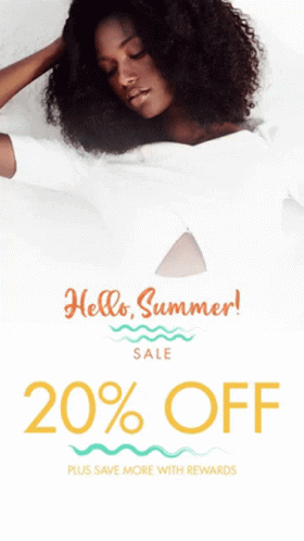 A Poster That Says Hello Summer Sale And 20 % Off GIF