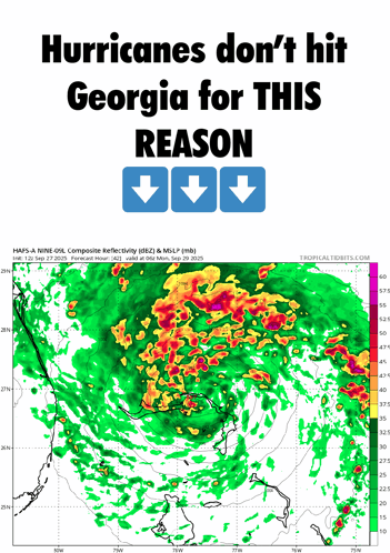 A Poster That Says ' Hurricanes Don 'T Hit Georgia For This Reason ' GIF