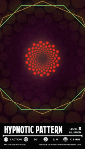 A Poster That Says Hypnotic Pattern Level 3 On It GIF