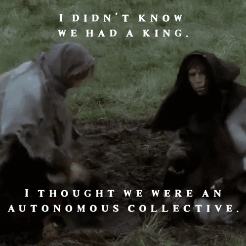 A Poster That Says I Didn T Know We Had A King I Thought We Were An Autonomous Collective GIF