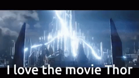 I Love Thor Movie Poster With City Background GIF