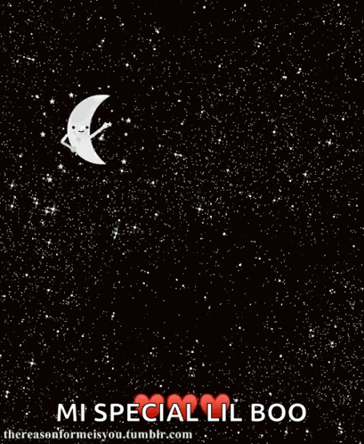 A Poster That Says " I Love You To The Moon And Back Mi Special Lil Boo " GIF