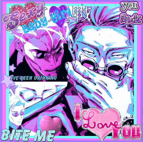 A Poster That Says I Love You With A Picture Of A Man Covering His Mouth GIF