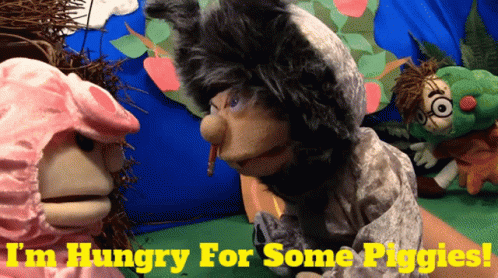 A Poster That Says I 'M Hungry For Some Piggies On It GIF
