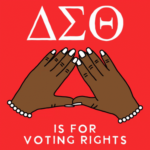 A Poster That Says " Is For Voting Rights " GIF
