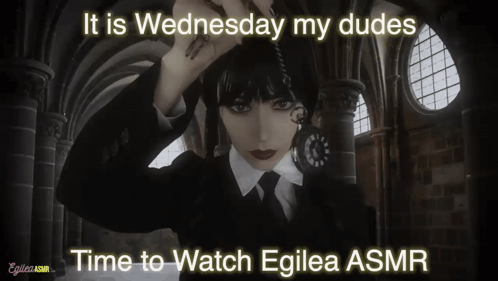 A Poster That Says It Is Wednesday My Dudes Time To Watch Eglea Asmr GIF