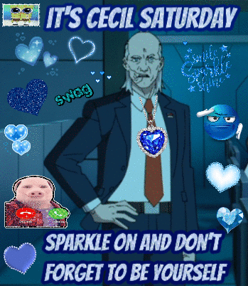 A Poster That Says It 'S Cecil Saturday And Sparkle On And Don 'T Forget To Be Yourself GIF
