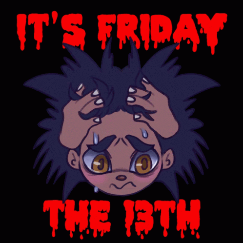 A Poster That Says It 'S Friday The 13Th With A Girl On It GIF