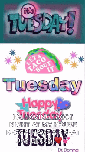 A Poster That Says ' It 'S Tuesday Happy Tuesday ' On It GIF