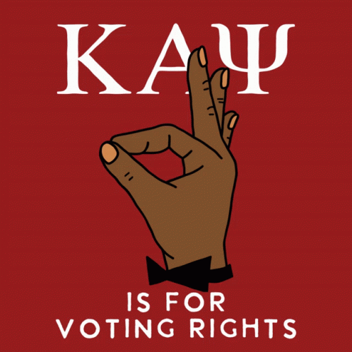 A Poster That Says Kacp Is For Voting Rights With A Hand GIF