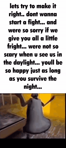A Poster That Says Lets Try To Make It Right Don 'T Wanna Start A Fight GIF