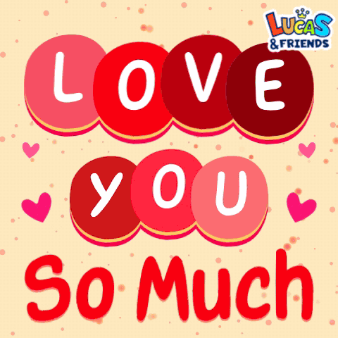 A Poster That Says Love You So Much With Hearts GIF