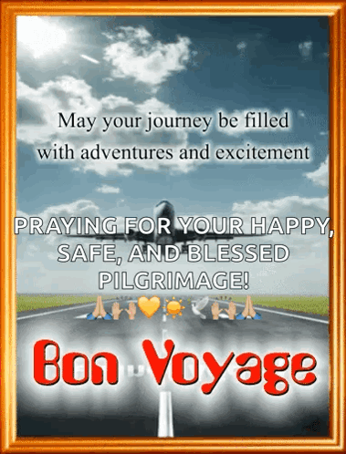 A Poster That Says " May Your Journey Be Filled With Adventures And Excitement " On It GIF
