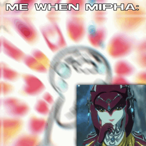 A Poster That Says Me When Mipha With A Picture Of Mipha GIF