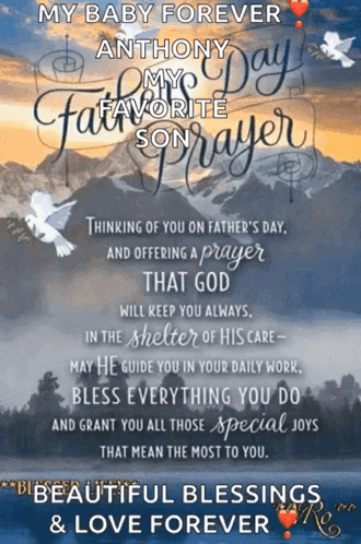 A Poster That Says My Baby Forever Anthony My Favorite Son GIF