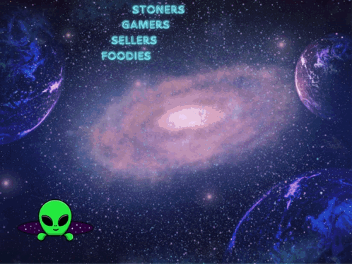 A Poster That Says Naked Nebula Stoner Gamers Sellers Foodies And Engage Thrusters GIF