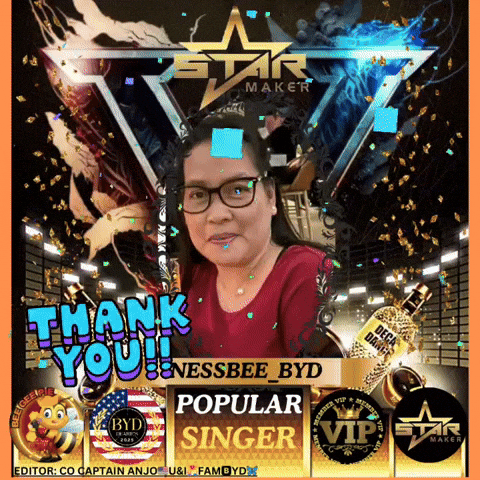 A Poster That Says Nessbee_byd Popular Singer And Thank You GIF
