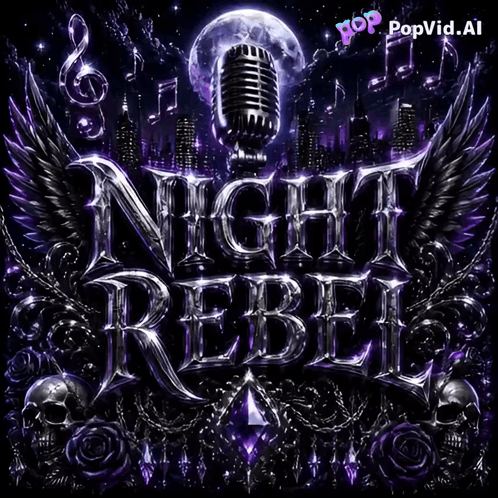 A Poster That Says Night Rebel With A Microphone In The Background GIF