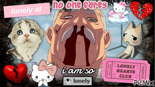 A Poster That Says No One Cares And I Am So Lonely GIF