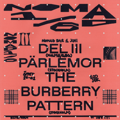 A Poster That Says Nomad Bar 4 Juni Del Iii Parlemor The Burberry Pattern GIF