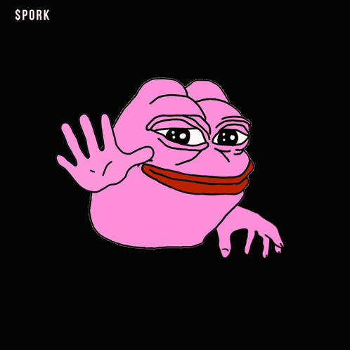 A Poster That Says Pork Loves U With A Pig GIF