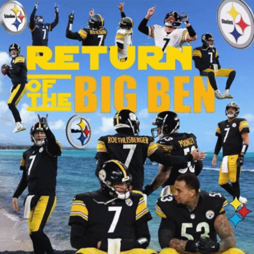 A Poster That Says Return The Big Ben With A Bunch Of Football Players GIF