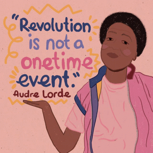 A Poster That Says Revolution Is Not A Onetime Event By Andre Lorde GIF