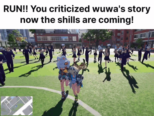 A Poster That Says Run You Criticized Wuwa 'S Story Now The Shills Are Coming GIF