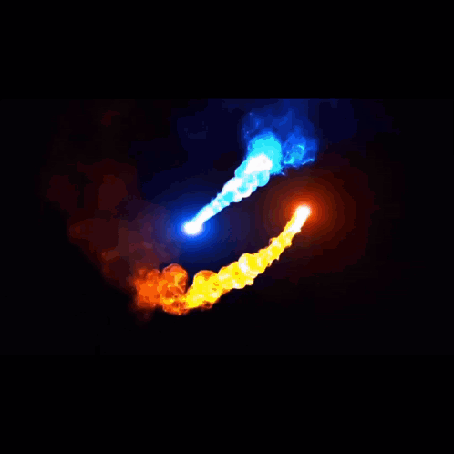 A Poster That Says Search My Tracks In With A Blue And Red Fire GIF