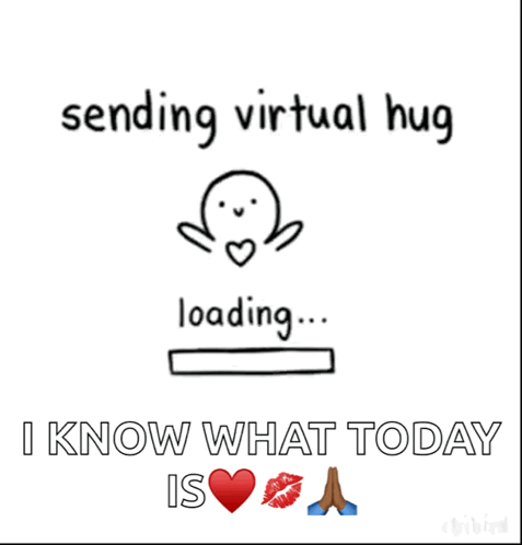 A Poster That Says Sending Virtual Hug Loading I Know What Today GIF